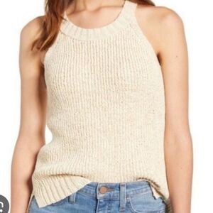 J.crew Cream Knit Sleeveless Top